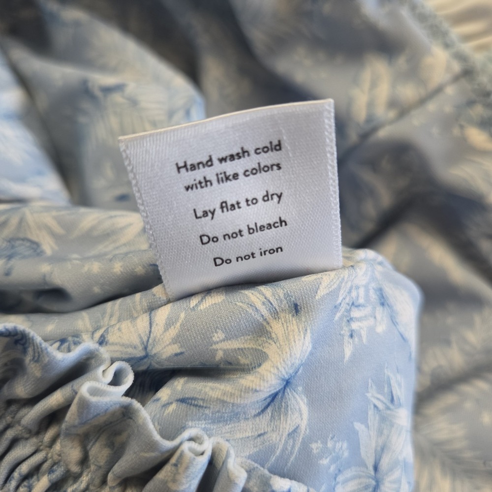 Minnow x Tuckernuck One Piece Swim Suit Women's Small Blue Toile Smocked - Picture 8 of 10
